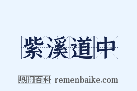 紫溪道中是什么意思的图片